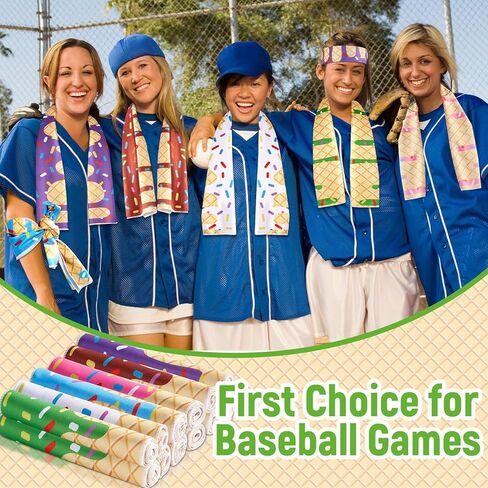 30Pcs Ice Cream Drip Baseball Cooling Towels 40 x 12 Inch Baseball Drip Ice Towel Microfiber Breathable Chilly Sport Rags Absorbent Sweat Washcloth Sport Team Gifts for Athletes Coach Gym Party Favors in Saudi Arabia