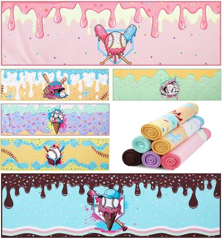 Frienda 18 Pcs Ice Cream Drip Baseball Cooling Towel 40 x 12 Inch Microfiber Sweat Baseball Towel Sport Rags Absorbent Chilly Washcloth for Hot Weather Youth Team Coach Gift Sport Party Favors in Saudi Arabia