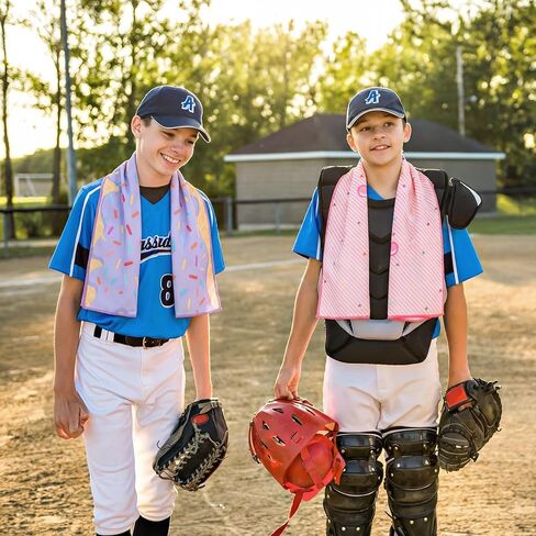 Frienda 18 Pcs Ice Cream Drip Baseball Cooling Towel 40 x 12 Inch Microfiber Sweat Baseball Towel Sport Rags Absorbent Chilly Washcloth for Hot Weather Youth Team Coach Gift Sport Party Favors in Saudi Arabia