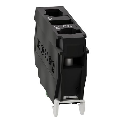 Schneider Electric Harmony XB4 and XB5 Add-On Single Contact Block for Industrial Machines and Manufacturing, Screw Clamp Terminal, Front Mounting, 1NO (ZBE101) in Saudi Arabia