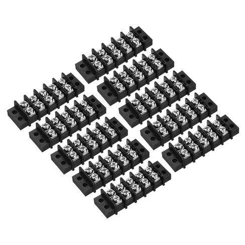 uxcell 10 Pcs 2 Positions Terminal Block 300V 20A 9.5mm Pitch Dual Rows 2 Circuits DIN Row Screw Terminals Strip in Saudi Arabia
