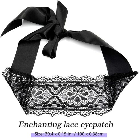 قناع عين من الدانتيل للنساء، رقعة عين من الدانتيل المجوف قابلة للتعديل لليوجا، والتأمل، والألعاب، والاسترخاء، زي حفلات الهالوين، إكسسوار هدية رومانسية سوداء in Kuwait