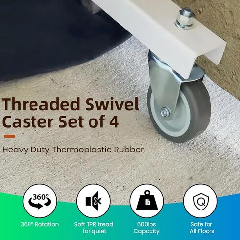 عجلات العجلات 3 بوصة مجموعة من 4 عجلات جذعية ملولبة شديدة التحمل 5/16 بوصة - 18 × 1-1/2 بوصة عجلات صناعية مطاطية دوارة عجلات ممتازة لرفوف الأسلاك/الأثاث/العربات التي تحمل حمولة 600 رطل in Kuwait