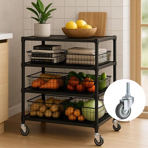 عجلات العجلات 3 بوصة مجموعة من 4 عجلات جذعية ملولبة شديدة التحمل 5/16 بوصة - 18 × 1-1/2 بوصة عجلات صناعية مطاطية دوارة عجلات ممتازة لرفوف الأسلاك/الأثاث/العربات التي تحمل حمولة 600 رطل in Kuwait