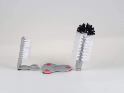 فرشاة تنظيف زجاجية بيضاء مزدوجة الجوانب من أليسون تك مع قاعدة شفط، وشعيرات نايلون، ومقبض وقاعدة من البلاستيك، تنظف كلا الجانبين والمناطق التي يصعب الوصول إليها، واستخدام سطح الطاولة والحوض. in Kuwait