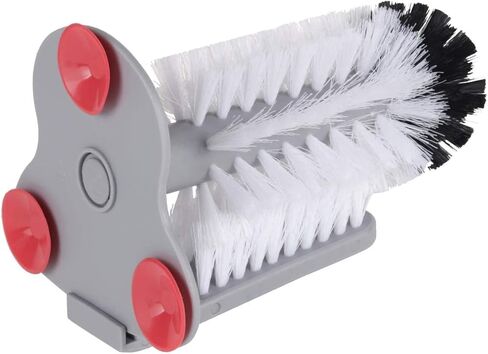 فرشاة تنظيف زجاجية بيضاء مزدوجة الجوانب من أليسون تك مع قاعدة شفط، وشعيرات نايلون، ومقبض وقاعدة من البلاستيك، تنظف كلا الجانبين والمناطق التي يصعب الوصول إليها، واستخدام سطح الطاولة والحوض. in Kuwait