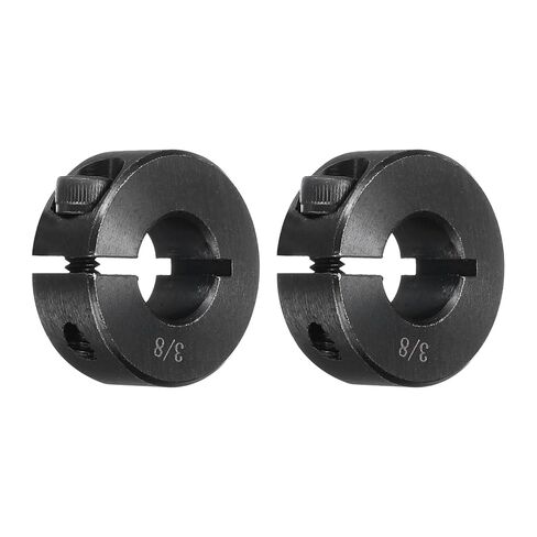 MECCANIXITY Shaft Collar 3/8" Bore Single Split Carbon Steel Clamping Collar Shaft Collars with Set Screw Black 2 Pack in Saudi Arabia
