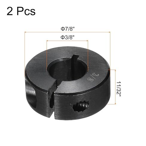 MECCANIXITY Shaft Collar 3/8" Bore Single Split Carbon Steel Clamping Collar Shaft Collars with Set Screw Black 2 Pack in Saudi Arabia