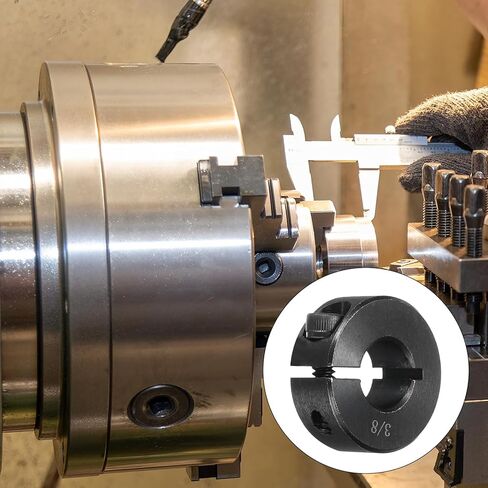 MECCANIXITY Shaft Collar 3/8" Bore Single Split Carbon Steel Clamping Collar Shaft Collars with Set Screw Black 2 Pack in Saudi Arabia