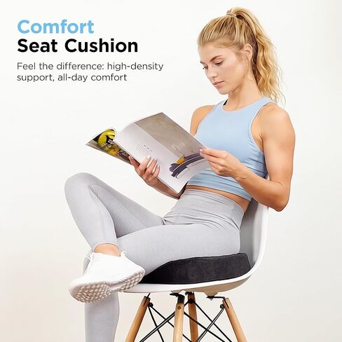 Aurora Health & Beauty Black Memory Foam Coccyx Cushion Orthopedically Designed for Back Tailbone & Sciatica Pain Relief in Saudi Arabia