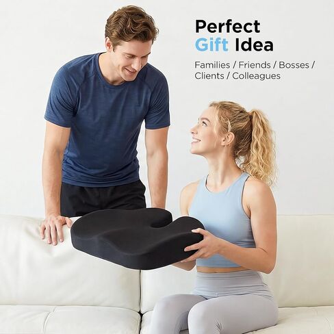 Aurora Health & Beauty Black Memory Foam Coccyx Cushion Orthopedically Designed for Back Tailbone & Sciatica Pain Relief in Saudi Arabia