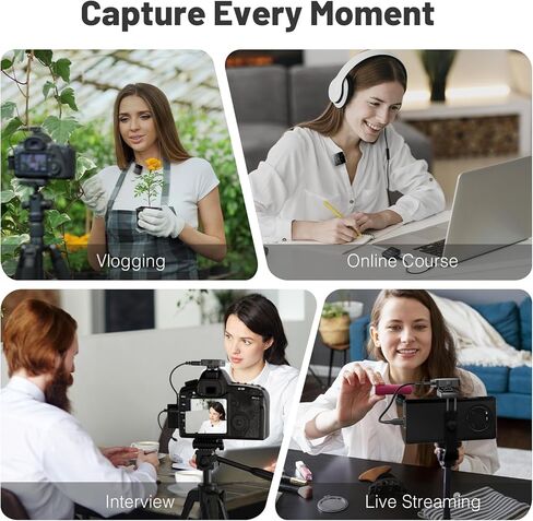 ميكروفون MELONARE LM-2 اللاسلكي المحمول، تقليل الضوضاء بالذكاء الاصطناعي، حافظة شحن 30 ساعة، ميكروفون طية صدر السترة 2.4 جيجا هرتز لهواتف iPhone/Android/الكمبيوتر اللوحي/الكاميرا in Kuwait