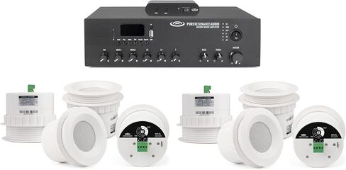 نظام إخفاء الصوت النقي الرنين مع 8 مكبرات صوت سقف C3 ومضخم صوت بلوتوث بقدرة 60 وات وسلك مكبر صوت (11 عنصرًا) in Kuwait