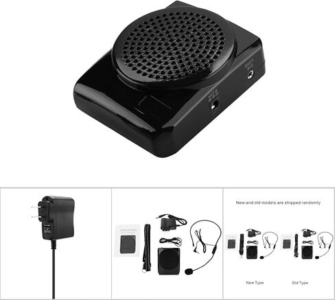 مضخم صوت محمول، نظام PA على الخصر مع ميكروفون سماعة رأس ومضخم صوت معزز لسفر المعلم (قابس أسود-الولايات المتحدة) in Kuwait