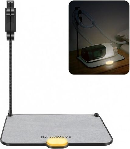 حامل خرطوم CPAP منظم بجانب السرير مع حصيرة ماصة وإضاءة ليلية، شماعة خرطوم CPAP مع خطاف قابل للسحب لأنبوب وآلة قناع CPAP، مستلزمات وإكسسوارات CPAP، أسود in Kuwait