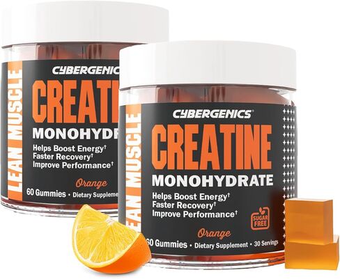 Creatine Monohydrate Gummies, Pure Creatine, Supports Muscle Recovery, Improve Performance and Strength, Gluten Free, 60 Servings, Orange Flavor in Saudi Arabia