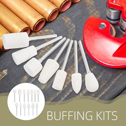 13pcs Wool Polishing Wheels Grinding Polishing Drill Bits with 3mm Shank for Jewelry Glass Metal Buffing Accessories Compatible with Rotary Tools in Kuwait
