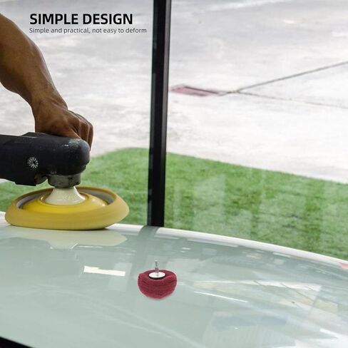 6 قطع من عجلات تلميع على شكل فطر مع ساق 6 مم، رؤوس طحن من الألياف المصقولة من الفولاذ المقاوم للصدأ لتلميع المعادن وإصلاح السيارات، مجموعة حبيبات خشنة وناعمة in Kuwait