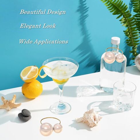 50 قطعة من حلقات مناديل اللؤلؤ، حلقات مناديل ذهبية حاملات إبزيم منديل رقيق لحفلات الزفاف وحفلات أعياد الميلاد والمطبخ والربيع وعيد الشكر وعيد الميلاد وديكور طاولة الشاطئ الساحلية Mgrlfbl(50، لؤلؤ) in Kuwait