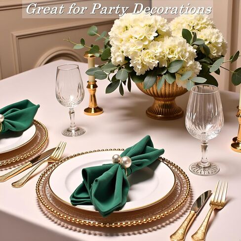 50 قطعة من حلقات مناديل اللؤلؤ، حلقات مناديل ذهبية حاملات إبزيم منديل رقيق لحفلات الزفاف وحفلات أعياد الميلاد والمطبخ والربيع وعيد الشكر وعيد الميلاد وديكور طاولة الشاطئ الساحلية Mgrlfbl(50، لؤلؤ) in Kuwait