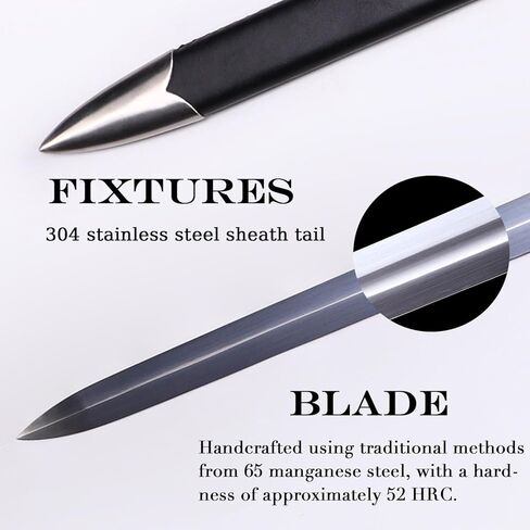 48" Medieval Western Sword 65 Manganese Steel Blade Hand-Forged Full Tang Sharp Real Sword with Belt,for Collecting,Gifting,Display in Saudi Arabia