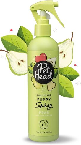 Pet Head Mucky Pup Puppy Shampoo 16 fl. oz. Pear Scent. Dog shampoo with Natural and Vegan Ingredients. Gentle and Moisturizing formula for Puppies over 8 weeks of age. Made in USA in Saudi Arabia