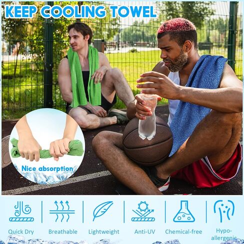 Redbaker 30 Pcs Cooling Towels 3 Sizes 40/35/31" Ice Towel Chilly Yoga Towel Microfiber Gym Towels for Neck Face Sports Workout Running Fitness Accessories, 10 Colors in Kuwait