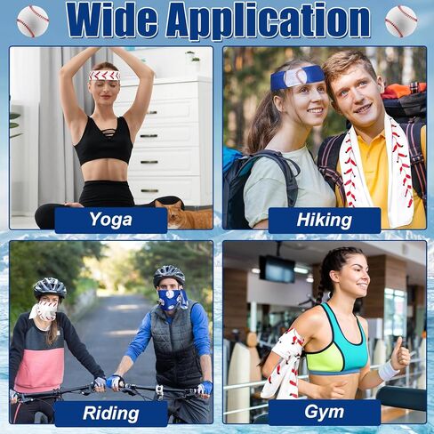 Lonfliness 12 Pcs Baseball Cooling Towels 38x12 Inch Breathable Baseball Microfiber Ice Towel Fast Drying Workout Rags Bulk Sport Team Gift for Team Gym Running Coach Sport Party Favors(White,Blue) in Saudi Arabia