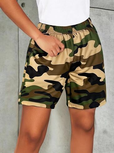 1 Piece Clothing Girls' Casual Athletic Shorts for Teens Sports Shorts Gym Workout Shorts for Teen Girls Army Green in Saudi Arabia