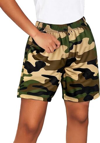 1 Piece Clothing Girls' Casual Athletic Shorts for Teens Sports Shorts Gym Workout Shorts for Teen Girls Army Green in Saudi Arabia