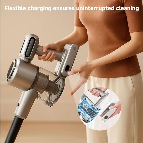 Cordless Stick Vacuum Cleaner - Rechargeable,45Kpa Powerful Suction Vacuum for Home,45Mins Runtime,Detachable Battery,Anti-Tangle, 8 in 1 Lightweight Vacuum for Pet Hair Carpet Hardwood,Silver in Saudi Arabia