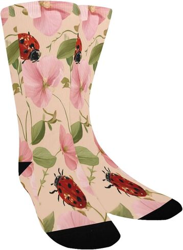 Ladybug and Bloom Flowers Hiking Socks - Toddler Boys & Girls Warm Thick Thermal Winter Crew Socks for School, Daily Wear & Outdoor Activities in Saudi Arabia