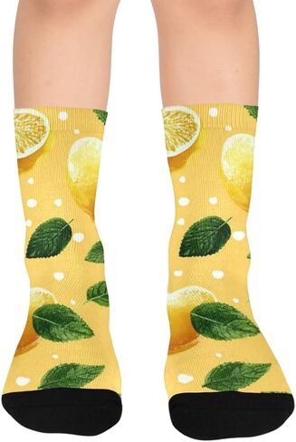 جوارب المشي لمسافات طويلة على شكل قلب باللون الأصفر والليمون والنعناع - جوارب شتوية حرارية سميكة دافئة للأولاد والبنات للمدرسة، والارتداء اليومي والأنشطة الخارجية in Kuwait