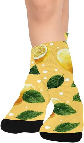 جوارب المشي لمسافات طويلة على شكل قلب باللون الأصفر والليمون والنعناع - جوارب شتوية حرارية سميكة دافئة للأولاد والبنات للمدرسة، والارتداء اليومي والأنشطة الخارجية in Kuwait