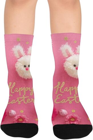 جوارب عيد الفصح للمشي لمسافات طويلة من Red Art Bunny - جوارب شتوية حرارية سميكة دافئة للأولاد والبنات للمدرسة، والارتداء اليومي والأنشطة الخارجية in Kuwait