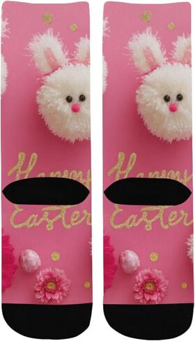 جوارب عيد الفصح للمشي لمسافات طويلة من Red Art Bunny - جوارب شتوية حرارية سميكة دافئة للأولاد والبنات للمدرسة، والارتداء اليومي والأنشطة الخارجية in Kuwait