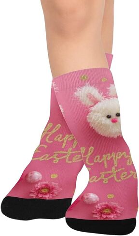 جوارب عيد الفصح للمشي لمسافات طويلة من Red Art Bunny - جوارب شتوية حرارية سميكة دافئة للأولاد والبنات للمدرسة، والارتداء اليومي والأنشطة الخارجية in Kuwait