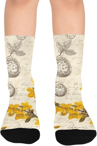 جوارب المشي لمسافات طويلة باللون الأصفر على شكل أرنب نباتي - جوارب شتوية حرارية سميكة دافئة للأولاد والبنات الصغار للمدرسة، والارتداء اليومي والأنشطة الخارجية in Kuwait