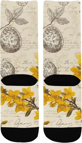 جوارب المشي لمسافات طويلة باللون الأصفر على شكل أرنب نباتي - جوارب شتوية حرارية سميكة دافئة للأولاد والبنات الصغار للمدرسة، والارتداء اليومي والأنشطة الخارجية in Kuwait