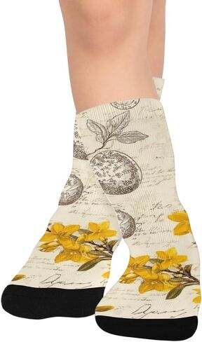 جوارب المشي لمسافات طويلة باللون الأصفر على شكل أرنب نباتي - جوارب شتوية حرارية سميكة دافئة للأولاد والبنات الصغار للمدرسة، والارتداء اليومي والأنشطة الخارجية in Kuwait