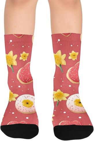 جوارب Daffodil Hearts Cookie للتنزه سيرًا على الأقدام - جوارب شتوية حرارية سميكة دافئة للأطفال الصغار للأولاد والبنات للمدرسة، والارتداء اليومي والأنشطة الخارجية in Kuwait