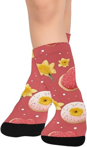 جوارب Daffodil Hearts Cookie للتنزه سيرًا على الأقدام - جوارب شتوية حرارية سميكة دافئة للأطفال الصغار للأولاد والبنات للمدرسة، والارتداء اليومي والأنشطة الخارجية in Kuwait
