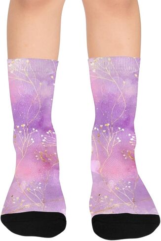 جوارب Gilded Love Bloom Purple للمشي لمسافات طويلة - جوارب شتوية حرارية سميكة دافئة للأولاد والبنات للمدرسة، والارتداء اليومي والأنشطة الخارجية in Kuwait