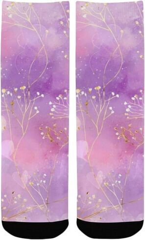 جوارب Gilded Love Bloom Purple للمشي لمسافات طويلة - جوارب شتوية حرارية سميكة دافئة للأولاد والبنات للمدرسة، والارتداء اليومي والأنشطة الخارجية in Kuwait
