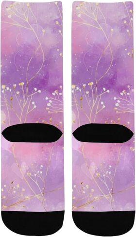 جوارب Gilded Love Bloom Purple للمشي لمسافات طويلة - جوارب شتوية حرارية سميكة دافئة للأولاد والبنات للمدرسة، والارتداء اليومي والأنشطة الخارجية in Kuwait