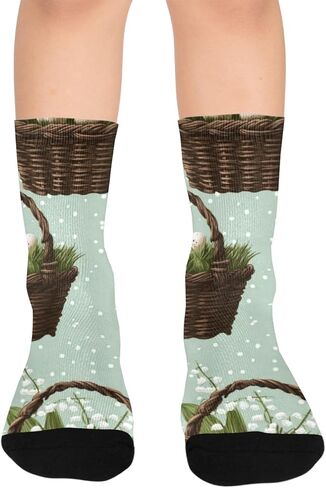 جوارب المشي لمسافات طويلة على شكل سلة بيض عيد الفصح - جوارب شتوية سميكة دافئة للأولاد والبنات الصغار للمدرسة، والارتداء اليومي والأنشطة الخارجية in Kuwait