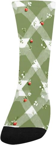 جوارب المشي لمسافات طويلة بطباعة زهور من القماش القطني الأخضر - جوارب شتوية حرارية سميكة دافئة للأولاد والبنات للمدرسة، والارتداء اليومي والأنشطة الخارجية in Kuwait