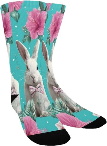 جوارب المشي لمسافات طويلة باللون الأزرق على شكل زهرة الأرنب الاستوائية - جوارب شتوية حرارية سميكة دافئة للأولاد والبنات للمدرسة، والارتداء اليومي والأنشطة الخارجية in Kuwait