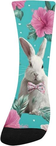 جوارب المشي لمسافات طويلة باللون الأزرق على شكل زهرة الأرنب الاستوائية - جوارب شتوية حرارية سميكة دافئة للأولاد والبنات للمدرسة، والارتداء اليومي والأنشطة الخارجية in Kuwait