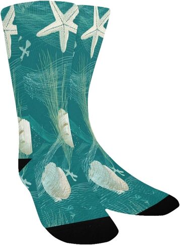 جوارب Art Ocean Shellscape Green للمشي لمسافات طويلة - جوارب شتوية حرارية سميكة دافئة للأولاد والبنات للمدرسة، والارتداء اليومي والأنشطة الخارجية in Kuwait